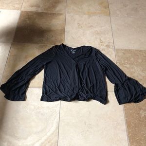 Black bell sleeve top